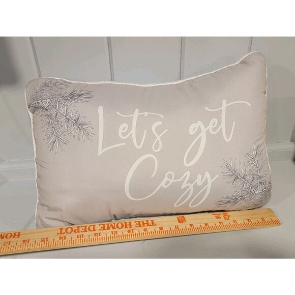 Lets Get Cozy Decorative Throw Pillow Snowflakes - Picture 4 of 5